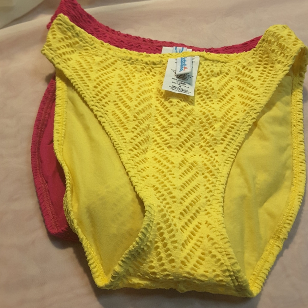 CATALINA  women's 2 Bathing bottoms, 1 pink, 1 yellow